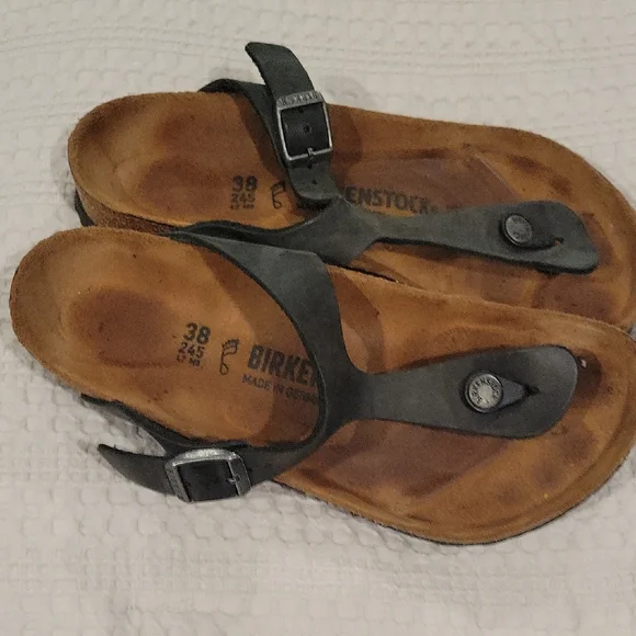 Birkenstock Dark Leather Sandals - Picture 3 of 6